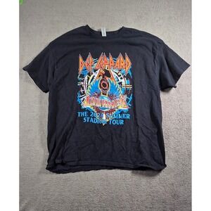 Def Leppard Journey 2024 Summer Stadium Tour Black T Shirt XL